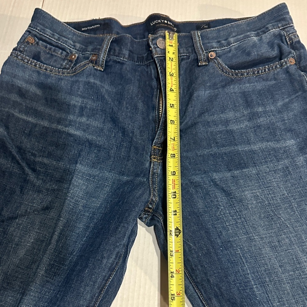 Lucky Brand 363 straight Blue lightweight Jeans zipper and multiple pockets 32 - Picture 4 of 14